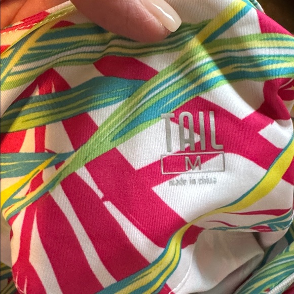 TAIL Athletic Golf Tennis Sport Dress Tropical Palm Print Zip Pockets Womens M - Picture 10 of 12